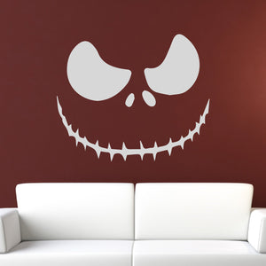 Jack o Lantern Halloween Skellington Creepy Face Wall Art Sticker | Apex Stickers