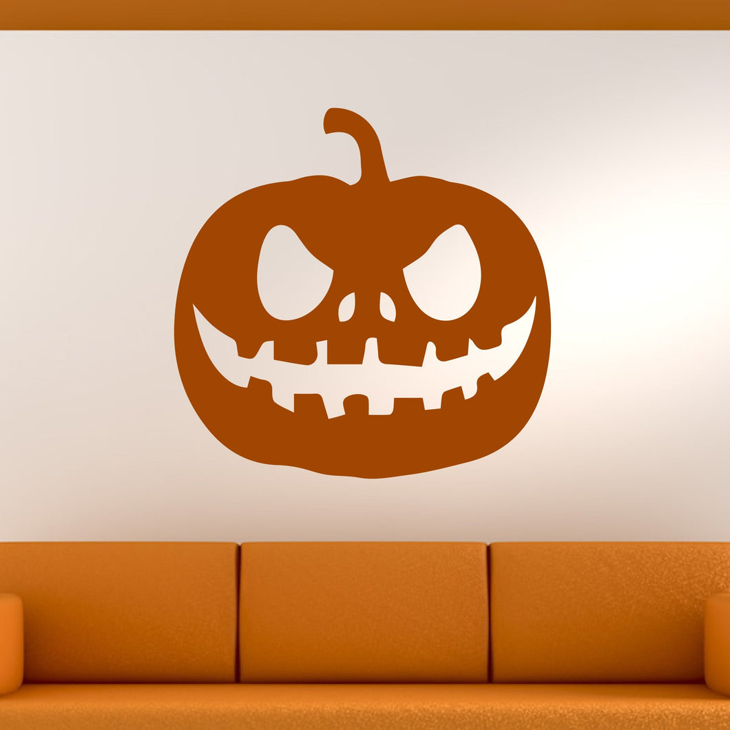 Evil Pumpkin Head Halloween Wall Art Sticker | Apex Stickers