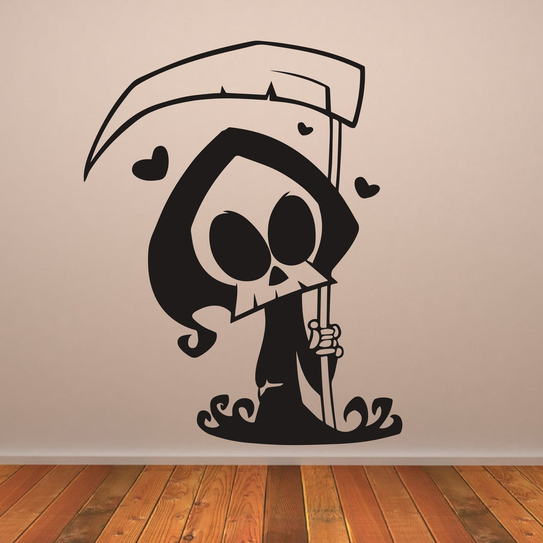 Cute Cartoon Grim Reaper Wall Art Sticker | Apex Stickers