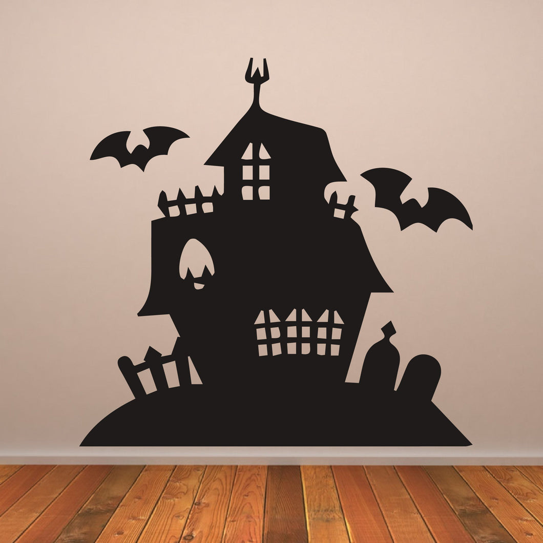 Haunted House Creepy Mansion Halloween Wall Art Sticker | Apex Stickers