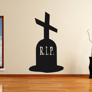 Grave Stone Cross Halloween Scary Horror RIP Wall Art Sticker | Apex Stickers