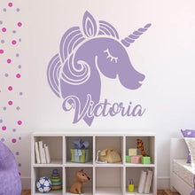 Load image into Gallery viewer, Unicorn Wall Art Sticker - Personalised Name | Apex Stickers
