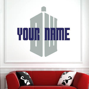 Personalised Name Doctor Who Logo Wall Art Sticker | Apex Stickers