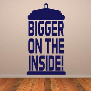 Dr Who Tardis Bigger on the Inside Wall Art Sticker | Apex Stickers