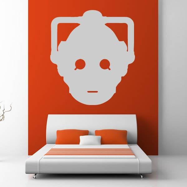 Dr Who Cyberman Head Wall Art Sticker | Apex Stickers