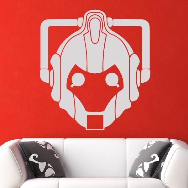 Doctor Who Cyberman Head Wall Art Sticker | Apex Stickers