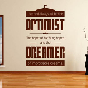 Doctor Who Optimist and Dreamer Quote Wall Art Sticker | Apex Stickers