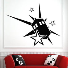 Load image into Gallery viewer, Doctor Who Tardis and Stars Wall Art Sticker | Apex Stickers
