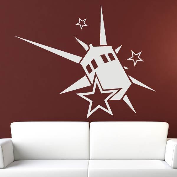 Doctor Who Tardis and Stars Wall Art Sticker | Apex Stickers