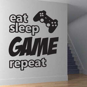 Eat Sleep Game Repeat Playstation Controller Wall Sticker | Apex Stickers