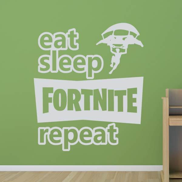 Eat Sleep Fortnite Repeat Wall Sticker | Apex Stickers