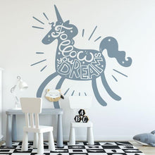 Load image into Gallery viewer, Childrens Unicorn Follow Your Dreams Wall Sticker | Apex Stickers
