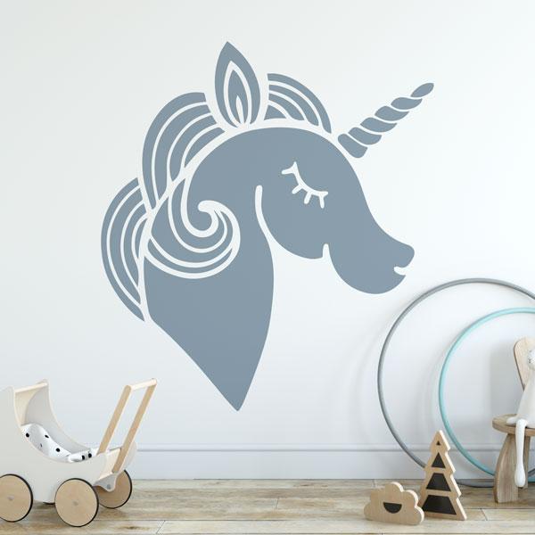 Childrens Stylised Unicorn Head Wall Sticker | Apex Stickers