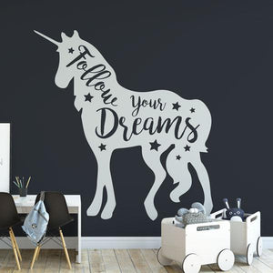 Unicorn Follow your Dreams Wall Sticker | Apex Stickers