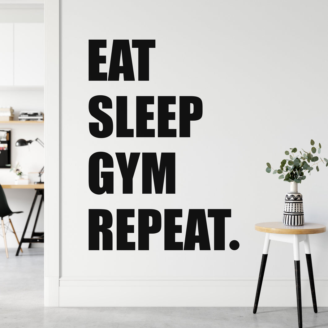 Eat Sleep Gym Repeat Wall Sticker | Apex Stickers