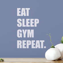 Load image into Gallery viewer, Eat Sleep Gym Repeat Wall Sticker | Apex Stickers
