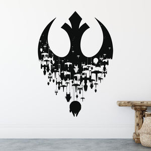 Star Wars Rebel Alliance Logo And Fleet Wall Sticker | Apex Stickers