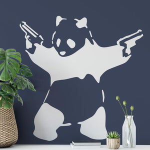 Banksy Panda With Guns Wall Sticker | Apex Stickers