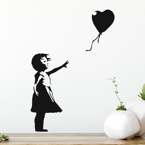 Banksy Girl With Heart Balloon Wall Sticker | Apex Stickers