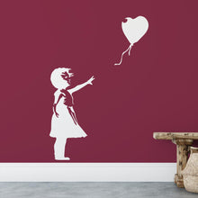 Load image into Gallery viewer, Banksy Girl With Heart Balloon Wall Sticker | Apex Stickers
