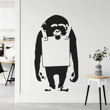 Load image into Gallery viewer, Banksy Monkey With Sign Wall Sticker | Apex Stickers
