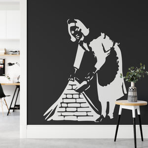 Banksy Cleaning Lady Wall Sticker | Apex Stickers