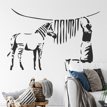 Load image into Gallery viewer, Banksy Zebra Drying Stripes Wall Sticker | Apex Stickers
