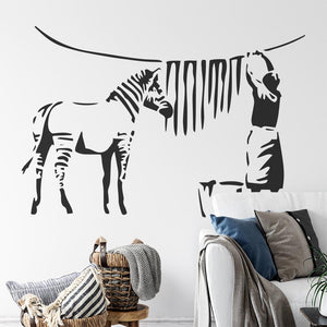Banksy Zebra Drying Stripes Wall Sticker | Apex Stickers