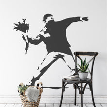 Load image into Gallery viewer, Banksy Flower Thrower Wall Sticker | Apex Stickers

