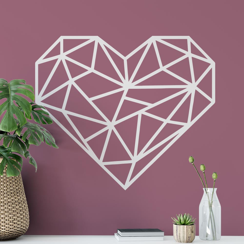 Geometric Polygonal Heart Wall Sticker | Apex Stickers