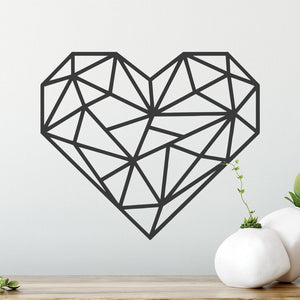 Geometric Polygonal Heart Wall Sticker | Apex Stickers