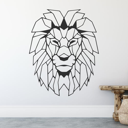 Geometric Polygonal Lion Head Wall Sticker | Apex Stickers
