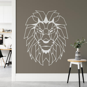 Geometric Polygonal Lion Head Wall Sticker | Apex Stickers