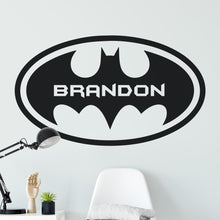 Load image into Gallery viewer, Personalised Name Batman Logo Wall Sticker | Apex Stickers
