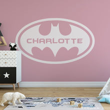 Load image into Gallery viewer, Personalised Name Batman Logo Wall Sticker | Apex Stickers
