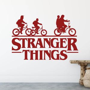 Stranger Things Logo with Bikes Wall Sticker | Apex Stickers