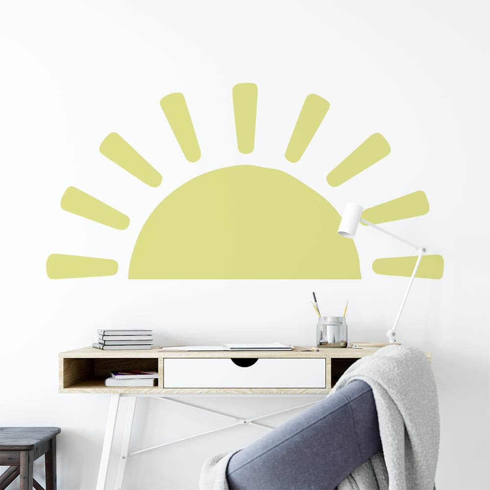 Boho Chic Half Sun Sunset Sunrise Wall Sticker | Apex Stickers