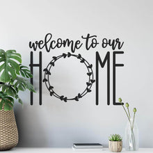 Load image into Gallery viewer, Welcome to our Home Wreath Wall Sticker | Apex Stickers
