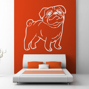 Pug Dog Cartoon Wall Art Sticker | Apex Stickers