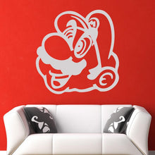 Load image into Gallery viewer, Super Mario Head Wall Art Sticker | Apex Stickers
