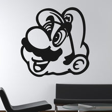 Load image into Gallery viewer, Super Mario Head Wall Art Sticker | Apex Stickers
