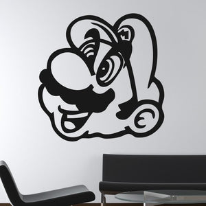 Super Mario Head Wall Art Sticker | Apex Stickers