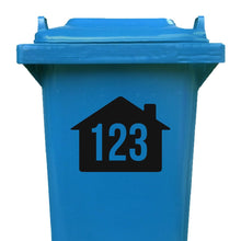 Load image into Gallery viewer, Set of 4 House Design Wheelie Bin Number Stickers | Apex Stickers

