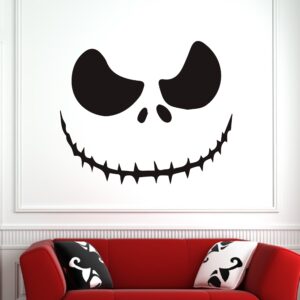 Jack o Lantern Halloween Skellington Creepy Face Wall Art Sticker | Apex Stickers