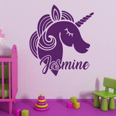 Violet is the new Black 2018 Violet Personalised Name Unicorn Wall Art Sticker