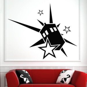Doctor Who Tardis and Stars Wall Art Sticker | Apex Stickers