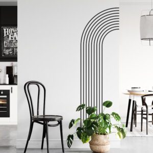 Modern Boho Chic Half Arch Concentric Lines Wall Art Sticker | Apex Stickers