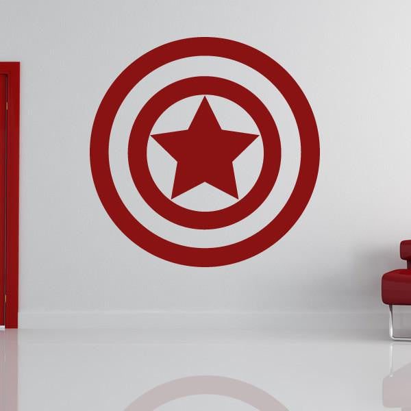 Avengers Wall Stickers Top The Superhero Wall of Fame Captain America Logo Shield Wall Sticker