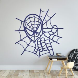 Spiderman Mask and Web Wall Sticker
