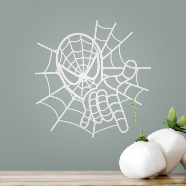 Spiderman Mask and Web Wall Sticker - Image 2